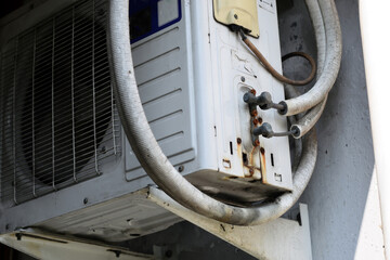 copper pipe of an outdoor air conditioner unit