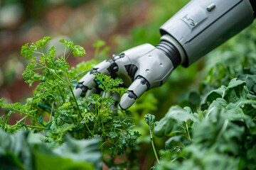 Futuristic farms where technology meets nature robotic hands tend to exotic crops
