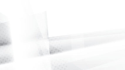 Abstract  white and gray color, modern design stripes background with geometric shape and halftone effect. Vector illustration.