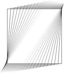 Square blended lines border design template. Gradient frames