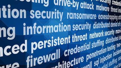 Obraz premium Cyber security texts abstract background ensuring secure communication and data privacy in age of cybercrime