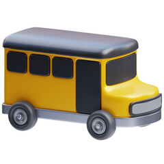 school bus 3D Illustration