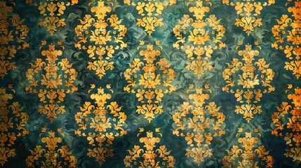Seamless abstract background featuring vintage, classic symmetrical patterns in Victorian style with muted colors