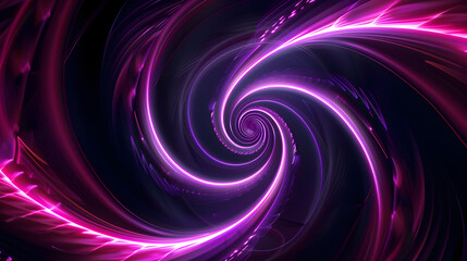 Purple and pink spirals on black background