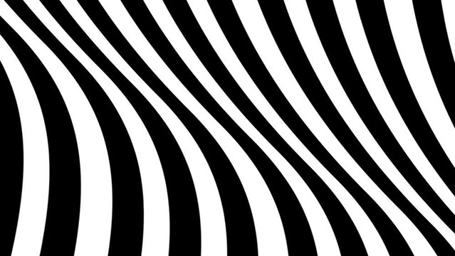 Black and White Color Striped Loopable Optical Illusion Animation. 4k resolution.