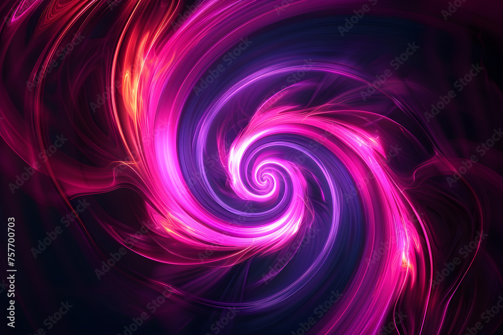 Canvas Prints pink and purple spirals on black background