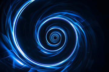 Obraz premium abstract blue spirals on black background