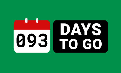 93 days to go last countdown. ninety three days go sale price offer promo deal timer, 93 days only