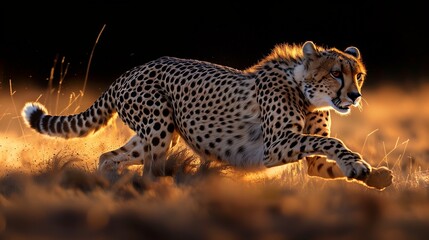 Cheetah running in the wild