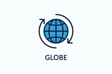 Globe icon or logo sign symbol vector illustration