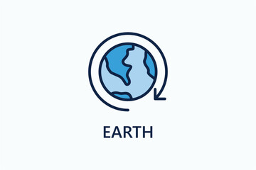 Fototapeta premium Earth icon or logo sign symbol vector illustration