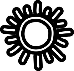 Summer sun drawing icon, sunshine