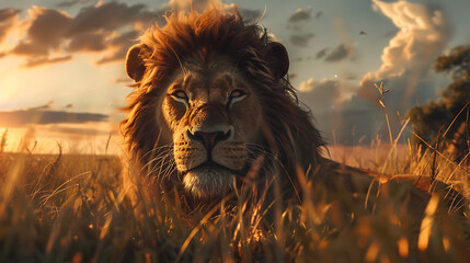 Picture of  lion in the nature