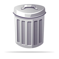 Metal trash can vector isolated illustration - 757704171