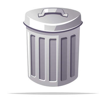 recommend clip art: Metal trash can vector isolated illustration