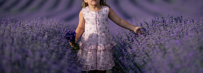 Lavender field girl. happy girl in pink dress in a lilac field of lavender. Aromatherapy concept, lavender oil, photo session in lavender