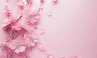 Fototapeta na wymiar Elegant Invitation Template with Spring Flowers