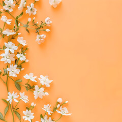 Elegant Invitation Template with Spring Flowers