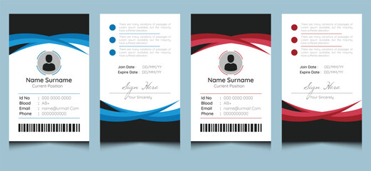 Elegant clean simple minimal unique company creative modern corporate professional abstract employee business office identification identity id card design template. - obrazy, fototapety, plakaty