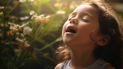 Children cough, sneeze, have difficulty breathing, pay attention to light,