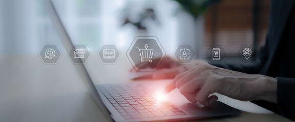 Omnichannel marketing coccept. Seamless integration of various channels, social media, email,...