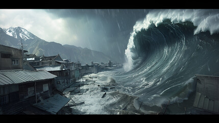 Tsunami Attack Natural Disaster Aspect 16:9 