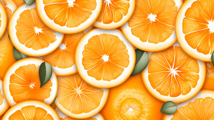 Background of Vibrant Orange Slices - obrazy, fototapety, plakaty