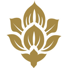 Thai Art traditional asian luxury line art, Thai Pattern flat illustration