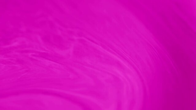 Pigment swirl. Paint water flow. Blur trendy vivid pink color liquid glitter ink mix spreading wet substance art abstract background.