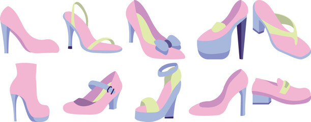 Flat Woman Shoes Illustration