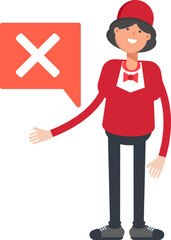 Waitress Character and Wrong Mark
