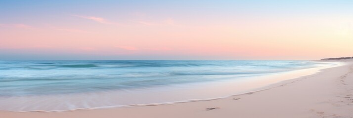 Fototapeta na wymiar Foamy Clear Ocean Wave Rolling to Pink Sand Shore Turquoise Blue Water. Beautiful Tranquil Idyllic Scenery. Tropical Beach Vacation Relaxation Paradise. Copy Space Elegant Styled Toned Image