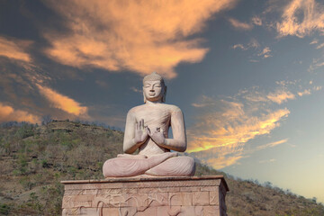 Beautiful Buddha Statue located in Aurangabad District,Maharashtra state -India. Buddha Statue with...