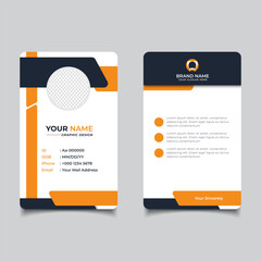 Simple Clean Yellow Id Card Design  Professional Modern Identity Card Template Vector Design
