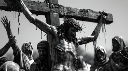 the death of Jesus on the cross  - obrazy, fototapety, plakaty