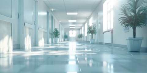 Blurred modern hospital setting 