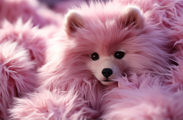 Obraz premium pink furry dog