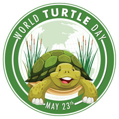 Happy turtle graphic for World Turtle Day event