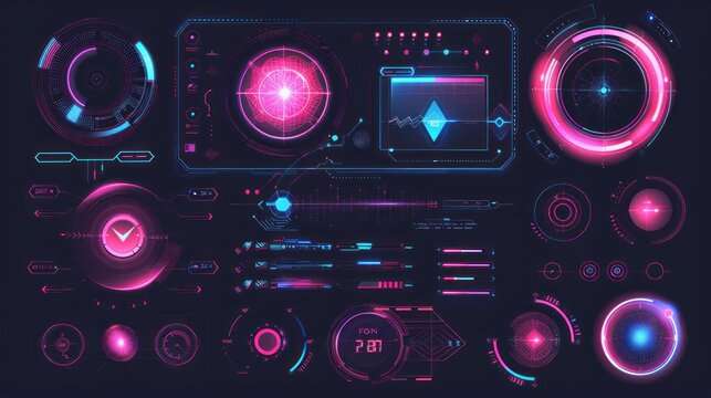 HUD - futuristic user interface elements for GUI, UI, UX, KIT. Futuristic user interface graphic box for UI 