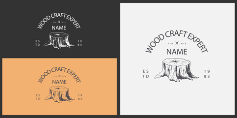 Obraz premium Iconic Timber: Designing Wood Logo Icons.