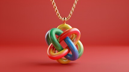 Colorful Chinese Knot Chinese knot pendant ï¼Œ minimalist style, simple clean light red...