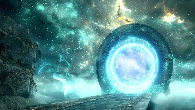 celestial vortex revelation ancient alien presence. seamless looping overlay 4k virtual video animation background