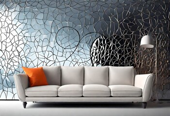 Beautiful sofa with amazing background-
