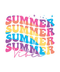 Summer vibes t shirt design print template
