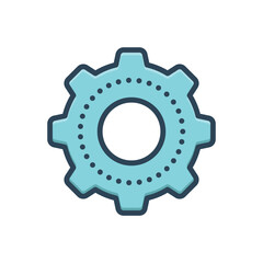 Color illustration icon for gear