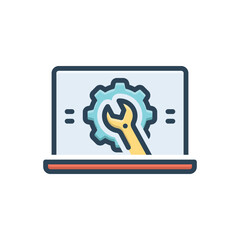 Color illustration icon for service