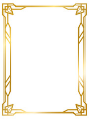 Decorative frames collection png transparent background, Art Deco gold frame vintage frame line...