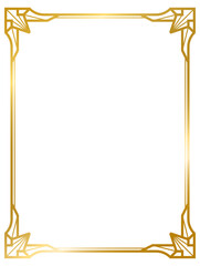 Decorative frames collection png transparent background, Art Deco gold frame vintage frame line geometric wedding label card frame © Tanatphong