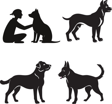 Dog's day vector silhouette design.
