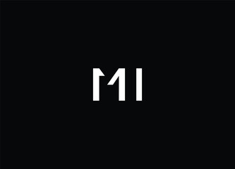 MI Letter Logo Design with Creative Modern Trendy Typography and Black Colors.